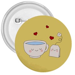 Cute Tea 3  Buttons by Valentinaart