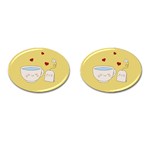 Cute Tea Cufflinks (Oval) Front(Pair)