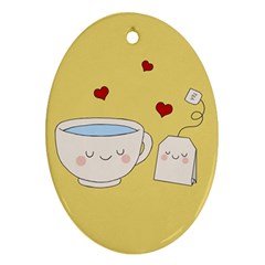 Cute Tea Oval Ornament (two Sides) by Valentinaart