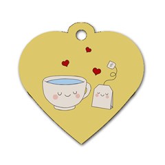 Cute Tea Dog Tag Heart (two Sides) by Valentinaart