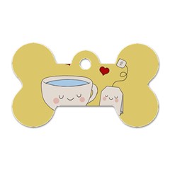 Cute Tea Dog Tag Bone (one Side) by Valentinaart