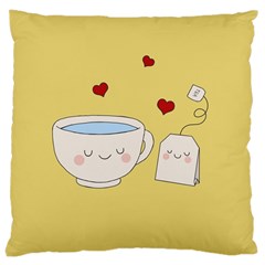 Cute Tea Large Cushion Case (two Sides) by Valentinaart