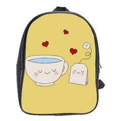 Cute Tea School Bag (xl) by Valentinaart