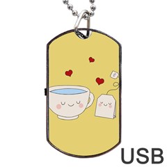 Cute Tea Dog Tag Usb Flash (two Sides) by Valentinaart