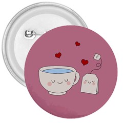 Cute Tea 3  Buttons by Valentinaart