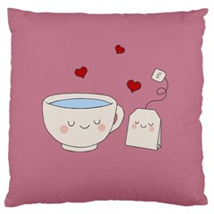 Cute Tea Large Cushion Case (two Sides) by Valentinaart