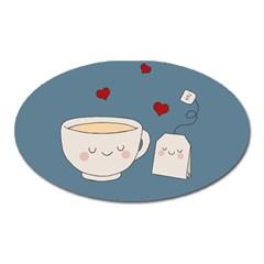 Cute Tea Oval Magnet by Valentinaart