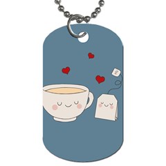 Cute Tea Dog Tag (two Sides) by Valentinaart