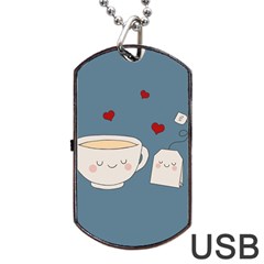 Cute Tea Dog Tag Usb Flash (two Sides) by Valentinaart