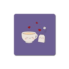 Cute Tea Square Magnet by Valentinaart