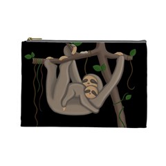 Cute Sloth Cosmetic Bag (large)  by Valentinaart