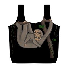 Cute Sloth Full Print Recycle Bags (l)  by Valentinaart