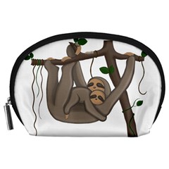 Cute Sloth Accessory Pouches (large)  by Valentinaart
