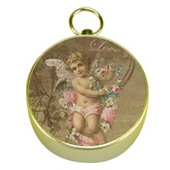 Cupid - Vintage Gold Compasses by Valentinaart