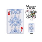 beautiful,pale blue,floral,shabby chic,pattern Playing Cards 54 (Mini)  Front - Heart2