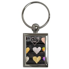 Modern Heart Pattern Key Chains (rectangle) 