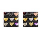 modern heart pattern Cufflinks (Square) Front(Pair)