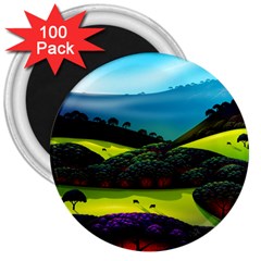 Morning Mist 3  Magnets (100 Pack) by ValleyDreams