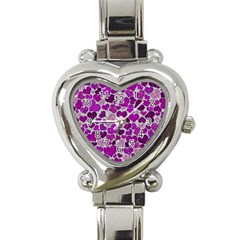 Sparkling Hearts Purple Heart Italian Charm Watch