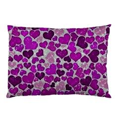 Sparkling Hearts Purple Pillow Case