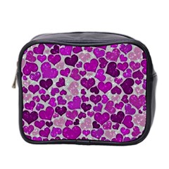 Sparkling Hearts Purple Mini Toiletries Bag 2-Side