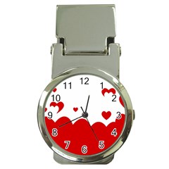 Heart Shape Background Love Money Clip Watches