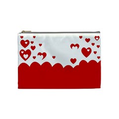 Heart Shape Background Love Cosmetic Bag (Medium) 