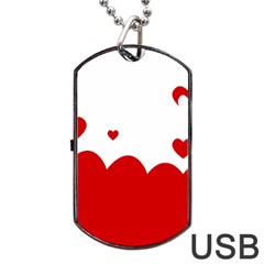 Heart Shape Background Love Dog Tag USB Flash (Two Sides)