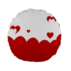 Heart Shape Background Love Standard 15  Premium Round Cushions