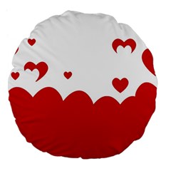Heart Shape Background Love Large 18  Premium Flano Round Cushions