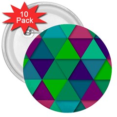 Background Geometric Triangle 3  Buttons (10 Pack)  by Nexatart