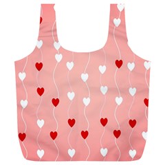 Heart Shape Background Love Full Print Recycle Bags (l) 