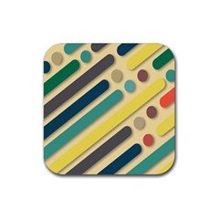 Background Vintage Desktop Color Rubber Coaster (Square) 