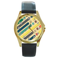 Background Vintage Desktop Color Round Gold Metal Watch