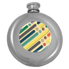 Background Vintage Desktop Color Round Hip Flask (5 oz)