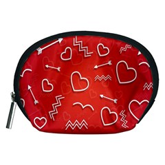 Background Valentine S Day Love Accessory Pouches (medium)  by Nexatart