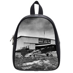 Omaha Airfield Airplain Hangar School Bag (small) by Nexatart