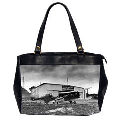 Omaha Airfield Airplain Hangar Office Handbags (2 Sides)  by Nexatart