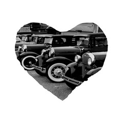 Vehicle Car Transportation Vintage Standard 16  Premium Flano Heart Shape Cushions by Nexatart
