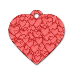 Background Hearts Love Dog Tag Heart (One Side)