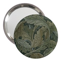 Vintage Background Green Leaves 3  Handbag Mirrors by Nexatart