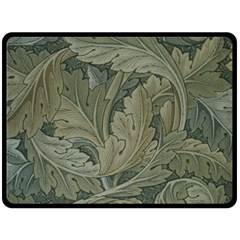 Vintage Background Green Leaves Double Sided Fleece Blanket (large)  by Nexatart