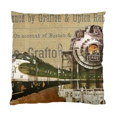 Train Vintage Tracks Travel Old Standard Cushion Case (two Sides) by Nexatart