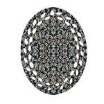 Ornate Pattern Mosaic Oval Filigree Ornament (Two Sides) Front