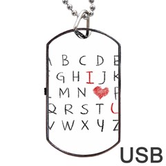 Love Alphabet Dog Tag Usb Flash (two Sides) by Valentinaart