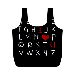 Love Alphabet Full Print Recycle Bags (m)  by Valentinaart