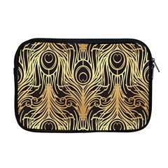 Gold, Black,peacock Pattern,art Nouveau,vintage,belle Epoque,chic,elegant,peacock Feather,beautiful Apple Macbook Pro 17  Zipper Case by NouveauDesign