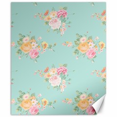 Mint,shabby Chic,floral,pink,vintage,girly,cute Canvas 8  X 10 