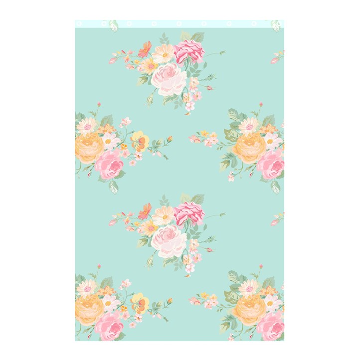 Mint,shabby chic,floral,pink,vintage,girly,cute Shower Curtain 48  x 72  (Small) 