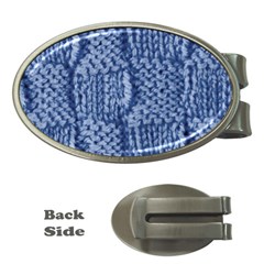 Knitted Wool Square Blue Money Clips (oval)  by snowwhitegirl